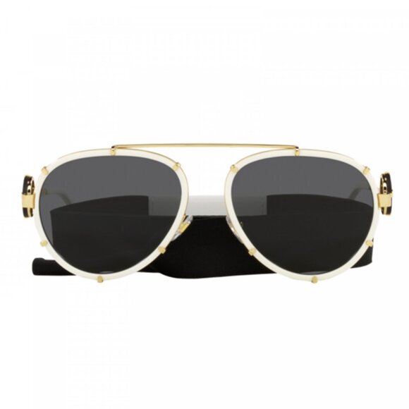 NEW VERSACE AVIATOR WOMEN VE2232 147187 SUNGLASSES MOD 2232 1471/87 WHITE GREY - Picture 2 of 3